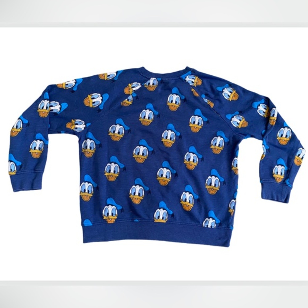 Disney Blue Donald Duck Face Graphic Sweatshirt Large